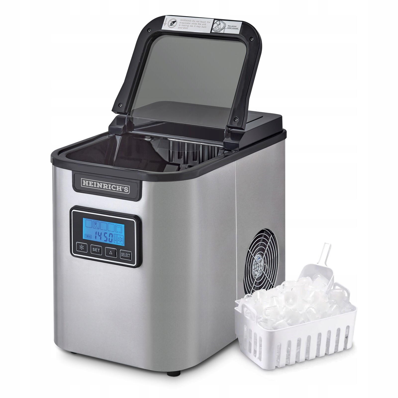 Výrobník ledu kostek ledovač Heinrich's Hem 8844 stříbrný/šedý 150 W