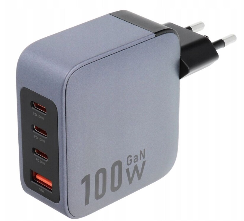 Rychlá nabíječka Forcell F-Energy GaN 100W Usb-a 3xUSB-C Pd QC4.0 šedá