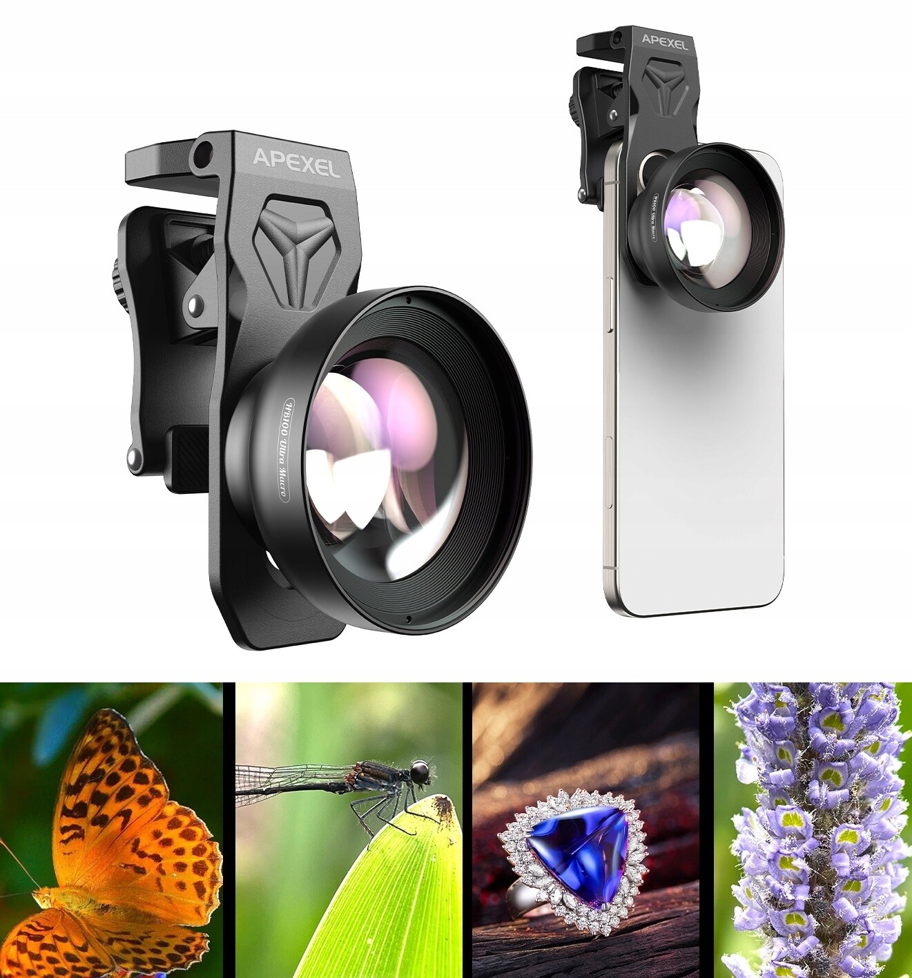 Objektiv Ultra Makro 100 mm Hd pro telefon s chytrým telefonem Apexel