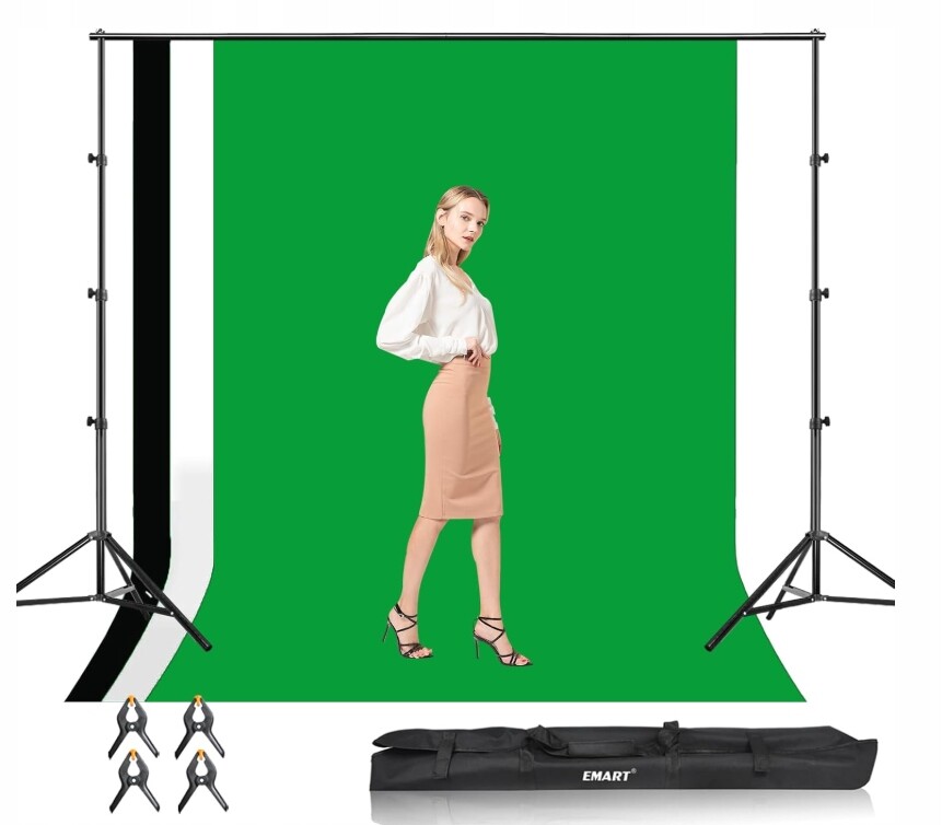 Profesionální studiová sada Emart se 3 mušelínovými pozadími