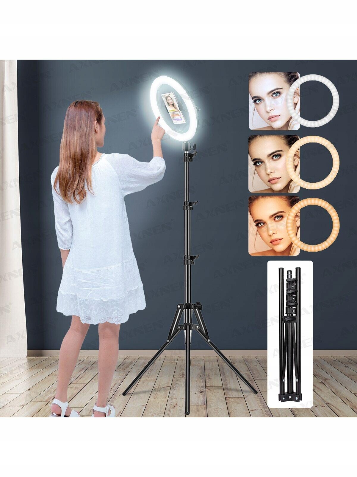 Svítilna Ring Bílá 80W Se Stativem 150 CM Shein