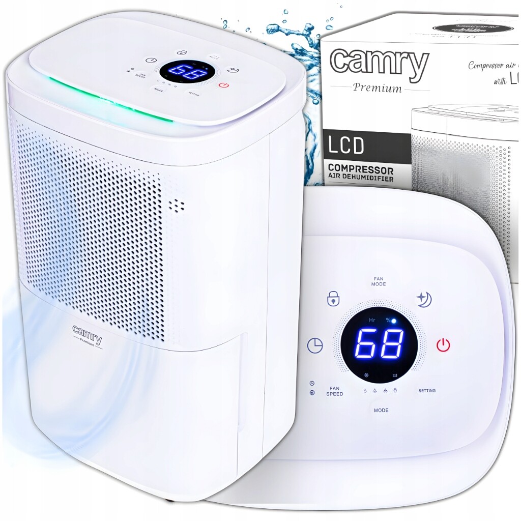 Odvlhčovač vzduchu LCD kompresorový 4 Režimy 2 filtry 10L/24h Camry Cr 7851