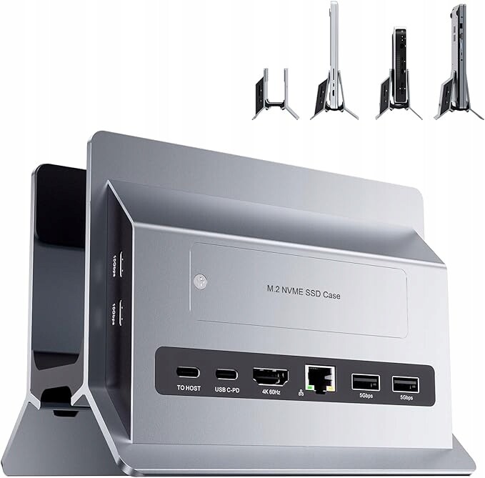 Hub Dokovací stanice Usb-c 11v1 pro MacBook Vertikální stojan Pouzdro na disk