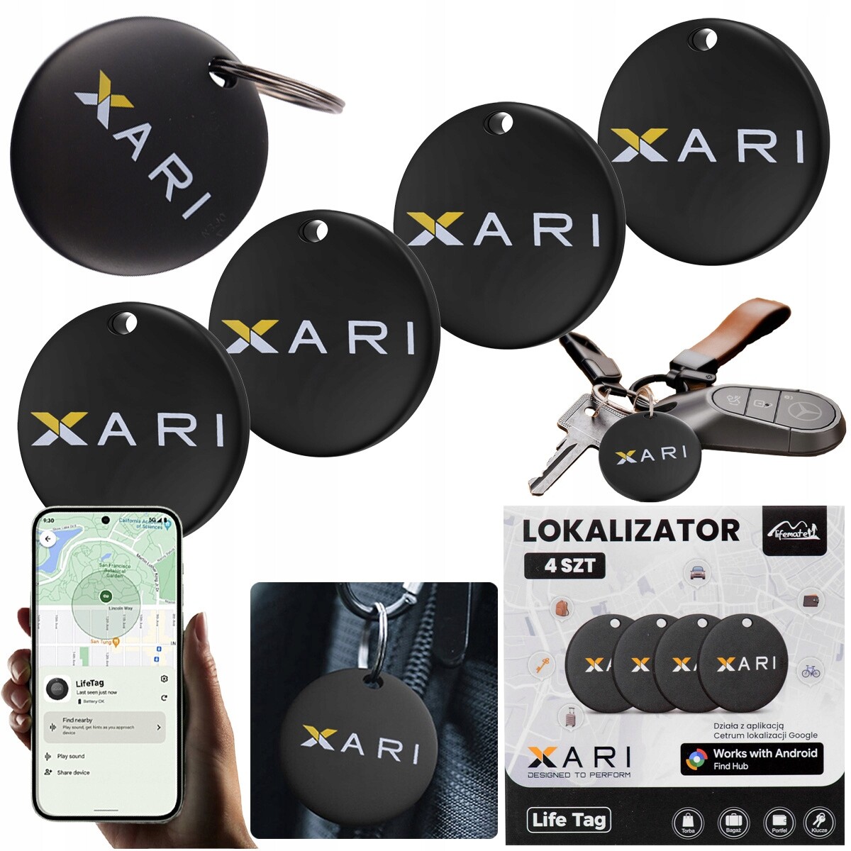 4x Gps lokátor Life Tag Lifemate Xari Android pro batoh na klíče psa