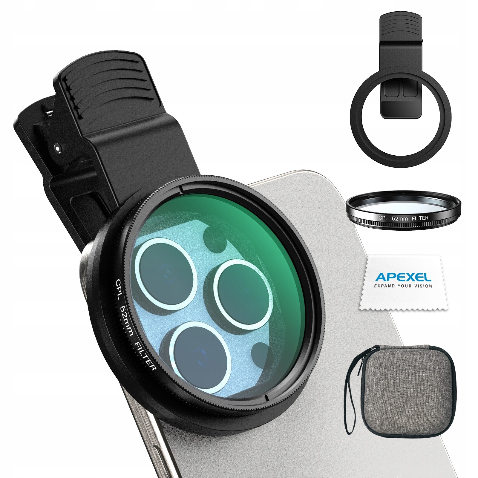Polarizační filtr Cpl 52 mm pro chytrý telefon Apexel Klip