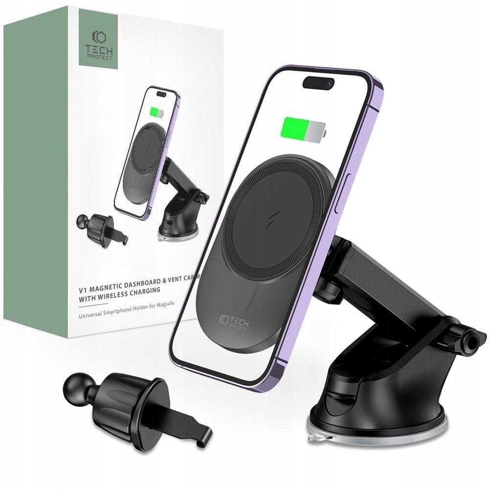 Bezdrátová nabíječka Automobilová Tech-Protect MagSafe pro palubní desku a ventilaci