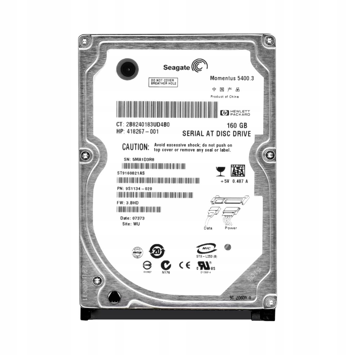 Seagate Moment 160GB 5.4K 8MB Sata 2.5'' ST9160821AS