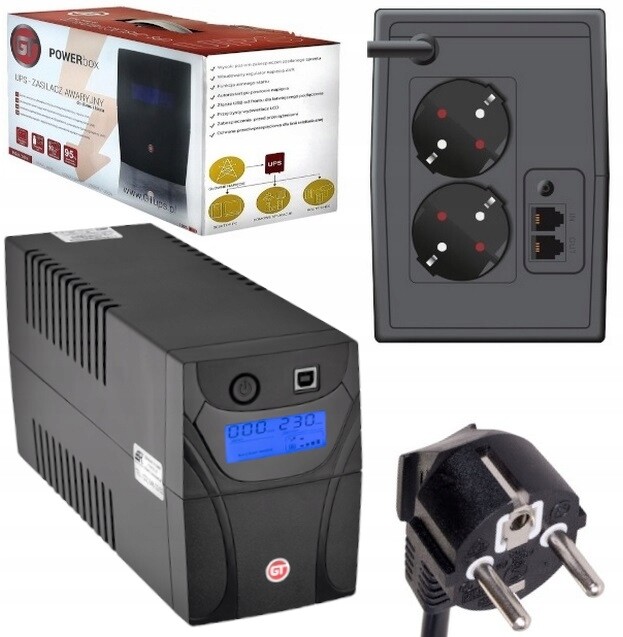 Záložní Napájecí Zdroj Ups 650VA/360W 2SCHUKO Avr Led