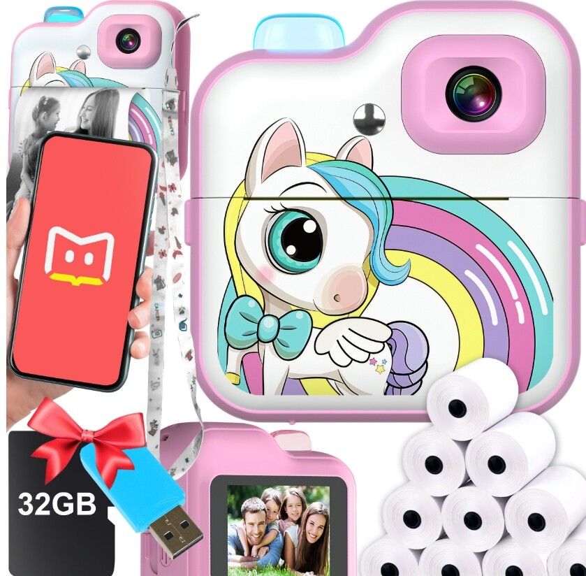 Instantní fotoaparát Renew Force s termální tiskárnou pro fotografie, růžový