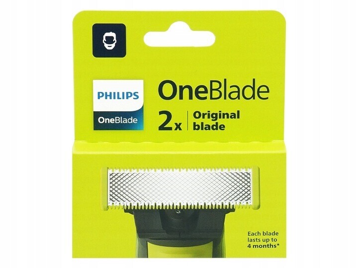 2x Vyměnitelné originální blistrové čepele Philips OneBlade QP220 QP2520 QP2620