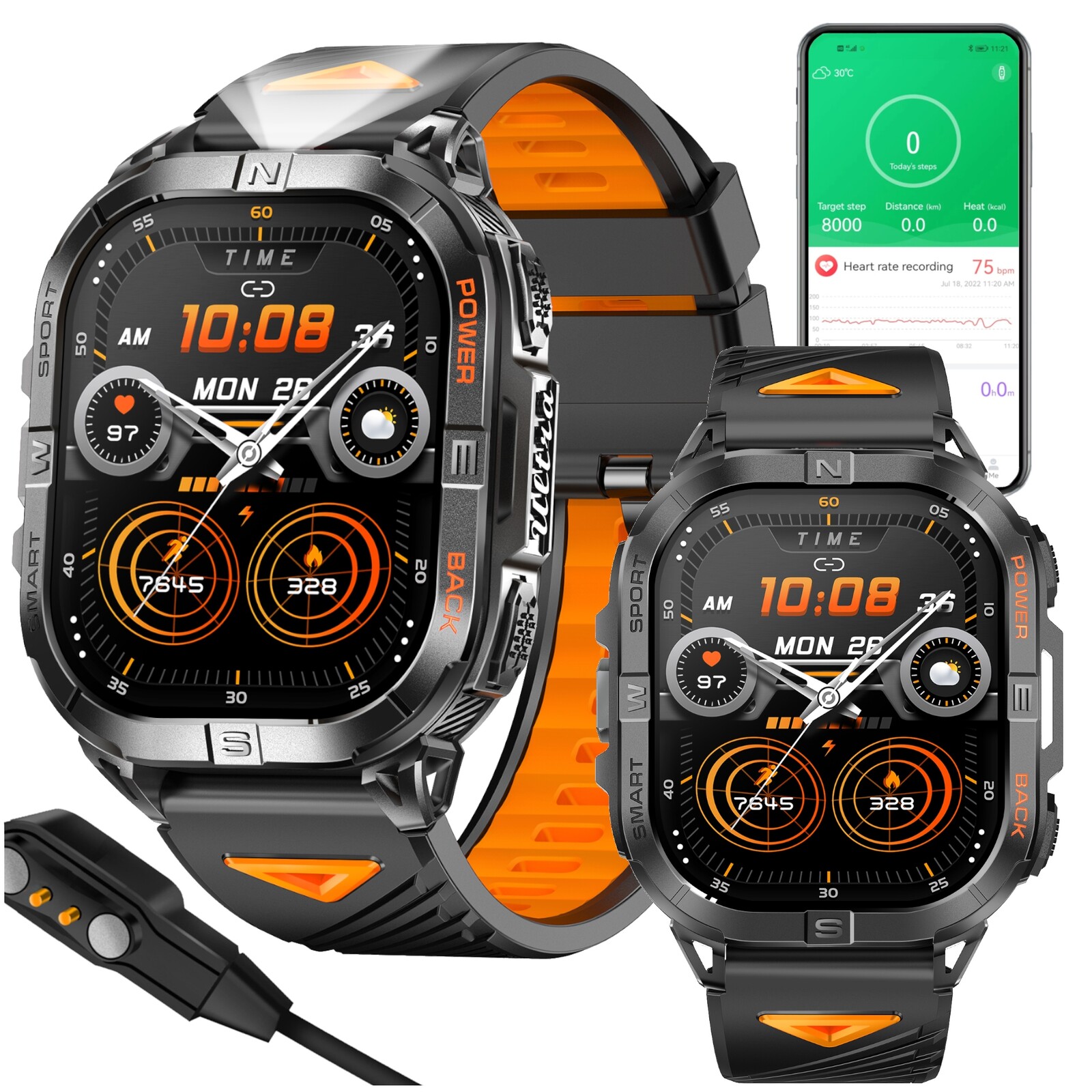 Smartwach pánské sportovní Gps hodinky Menu Pl Hovory Amoled GlacierX Drift