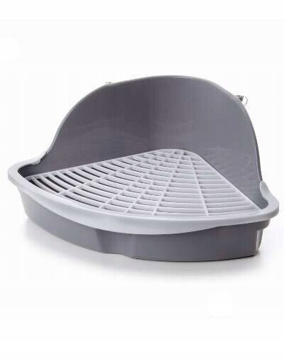 Záchod, toaleta malá pro králíka, prasátko Šedá 18 x 18 x 25 cm