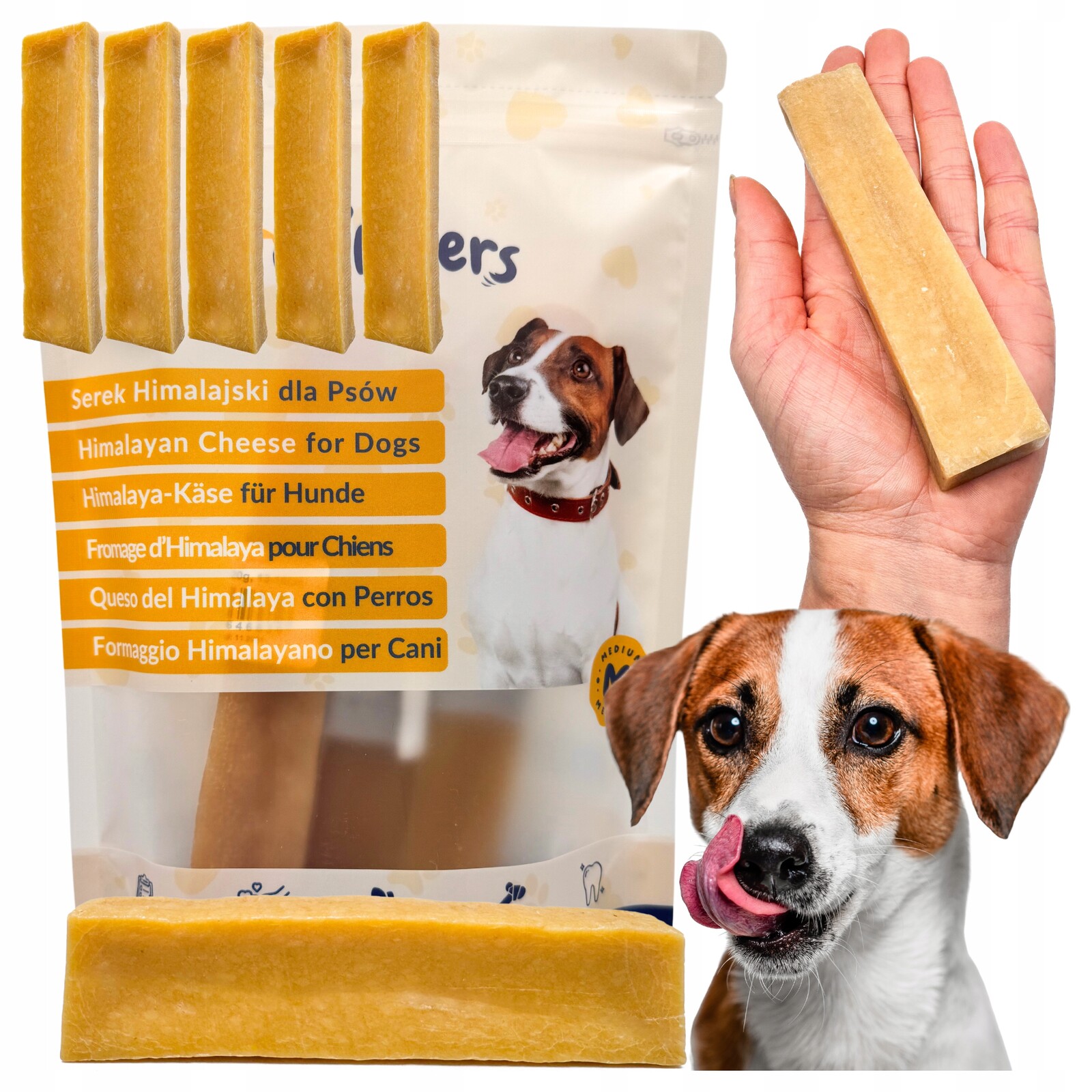 Přírodní Kousátka Z Himalájského Sýra 2x M a Sušené Hovězí Penisy 5x 10 cm