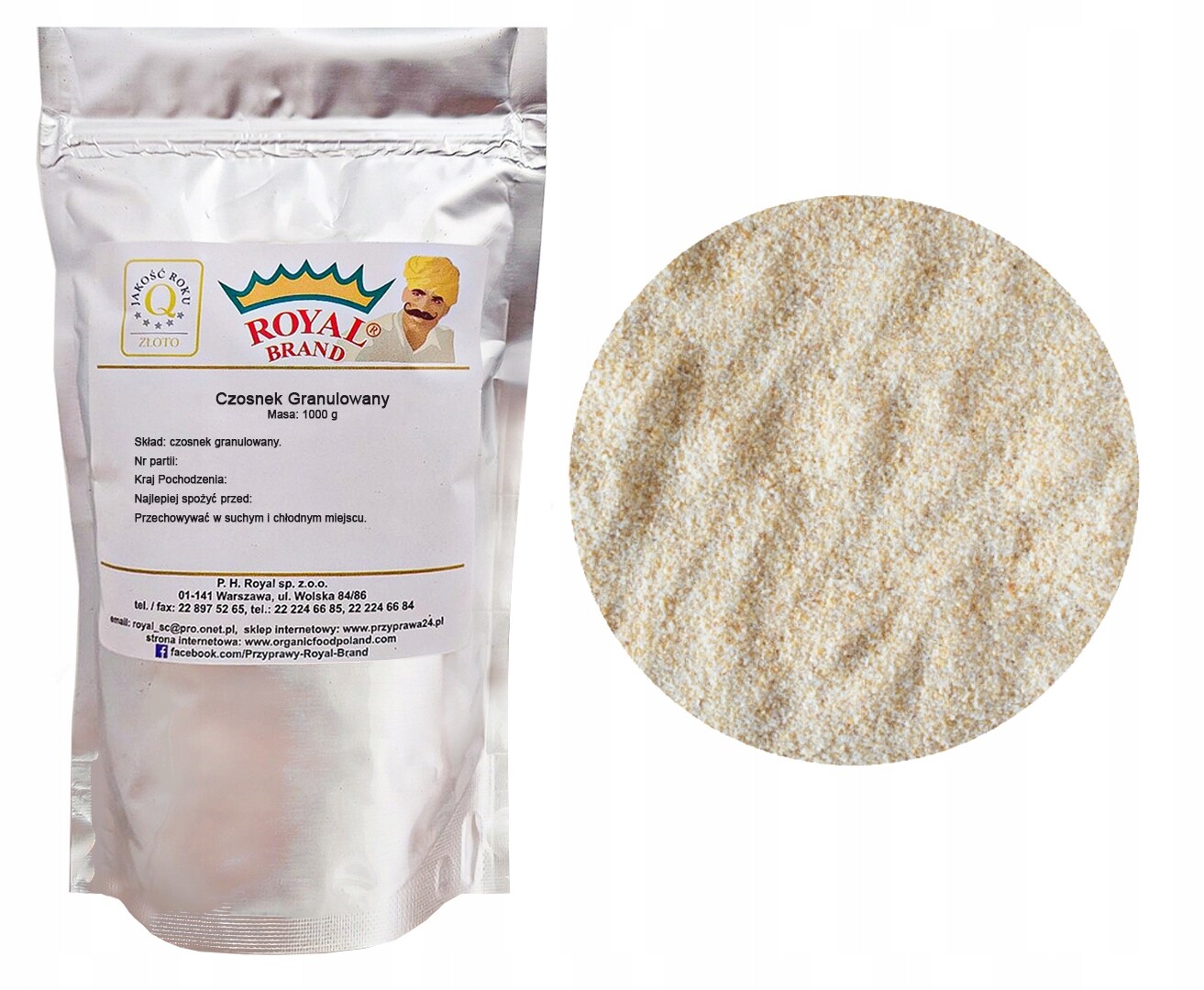 Česnek Granulovaný 1kg Sušené přírodní aroma Royal Brand