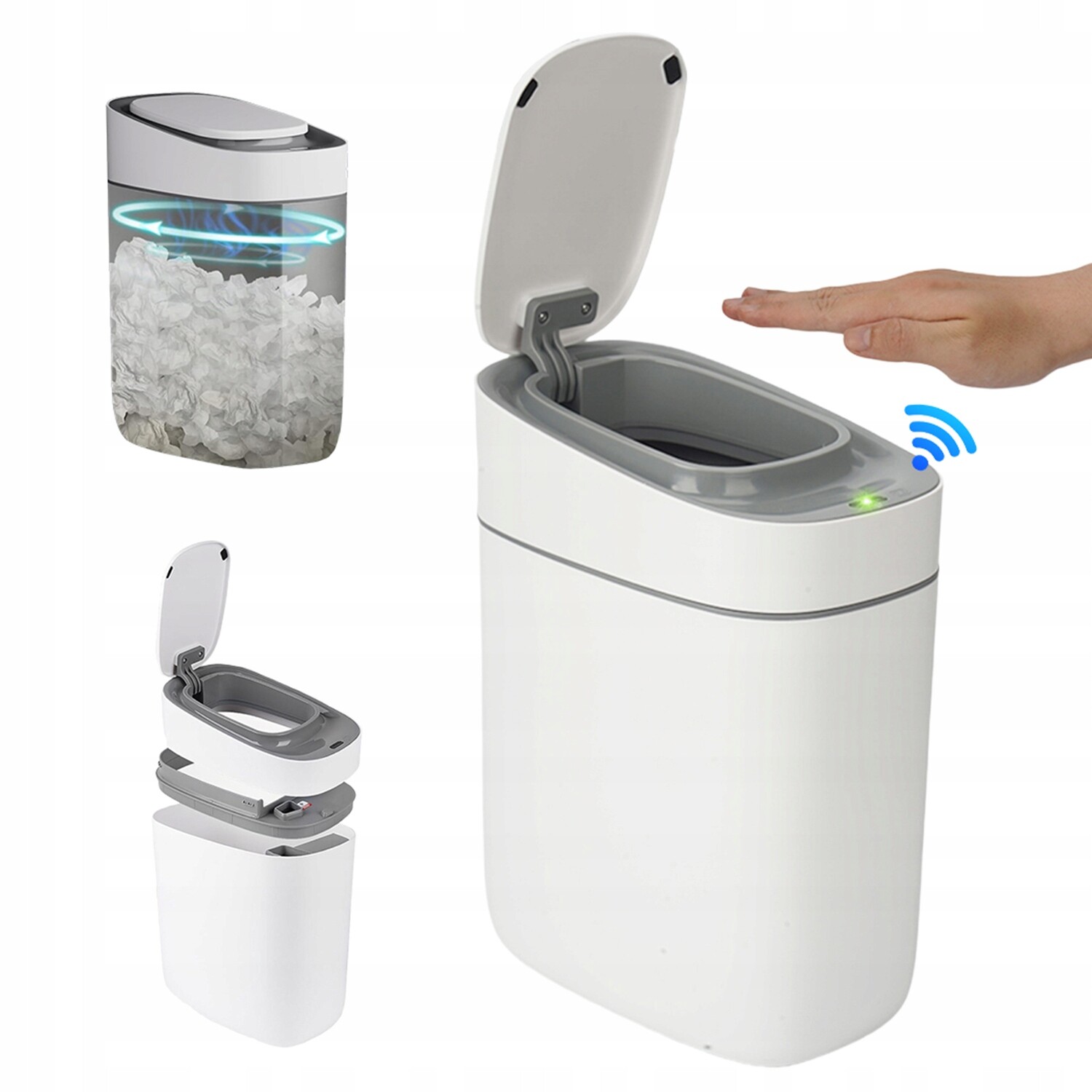 Automatický Odpadkový Koš Bezdotykový Inteligentní Senzor 9L Bílý