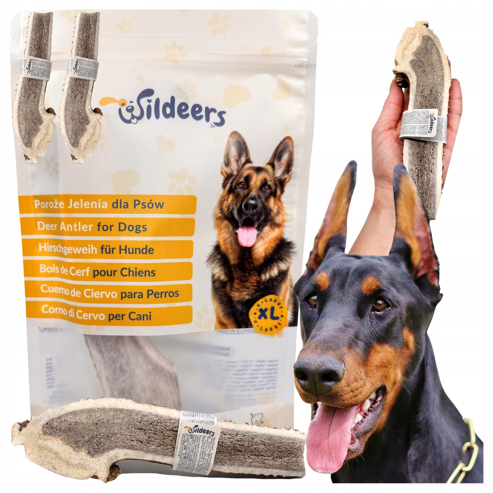 Paroží pro psa přírodní kousátka Vyživující Minerály Na zdravé kosti 2 ks XL