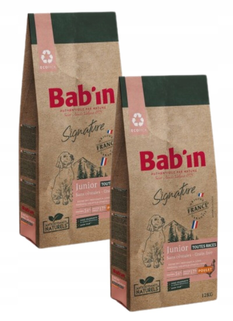 Bab'in Signature All size Junior kuře bez obilovin pro štěňata 2 x 12 kg