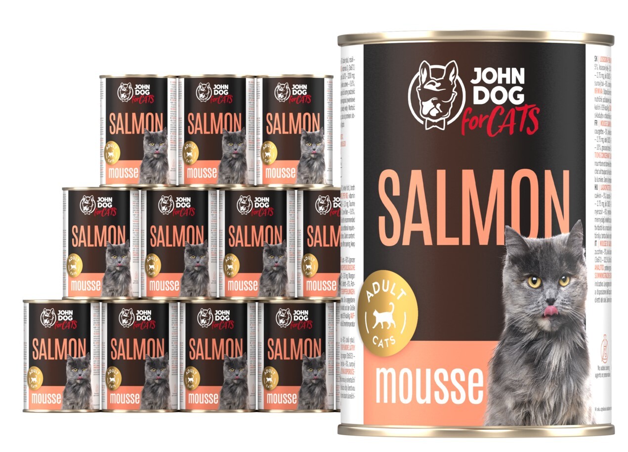 Krmivo mokré pro kočky Lososová pěna John Dog for Cats Adult 12 x 400 g