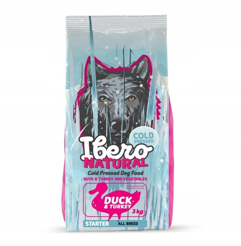 Ibero Cold Starter&Puppy Duck&Turkey All Breed 3kg krmivo lisované za studena