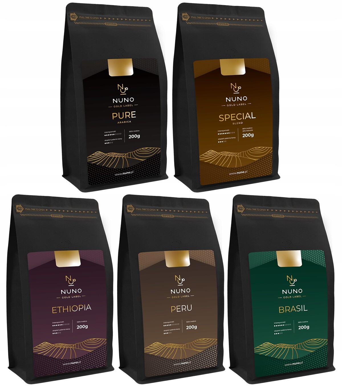 Káva Nuno Gold Set 5X200G Čerstvá 72H