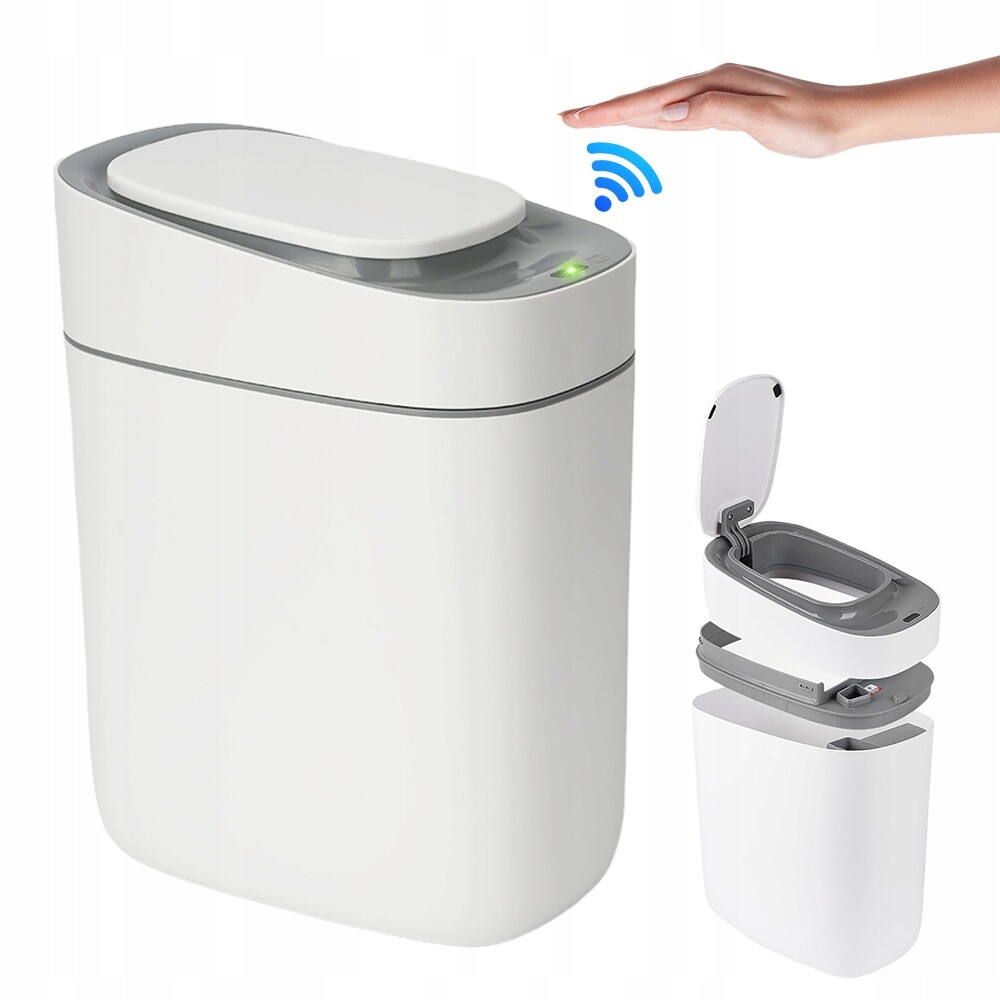 Automatický Odpadkový Koš 9 L Bezdotykový Senzor IPX5 Bílý