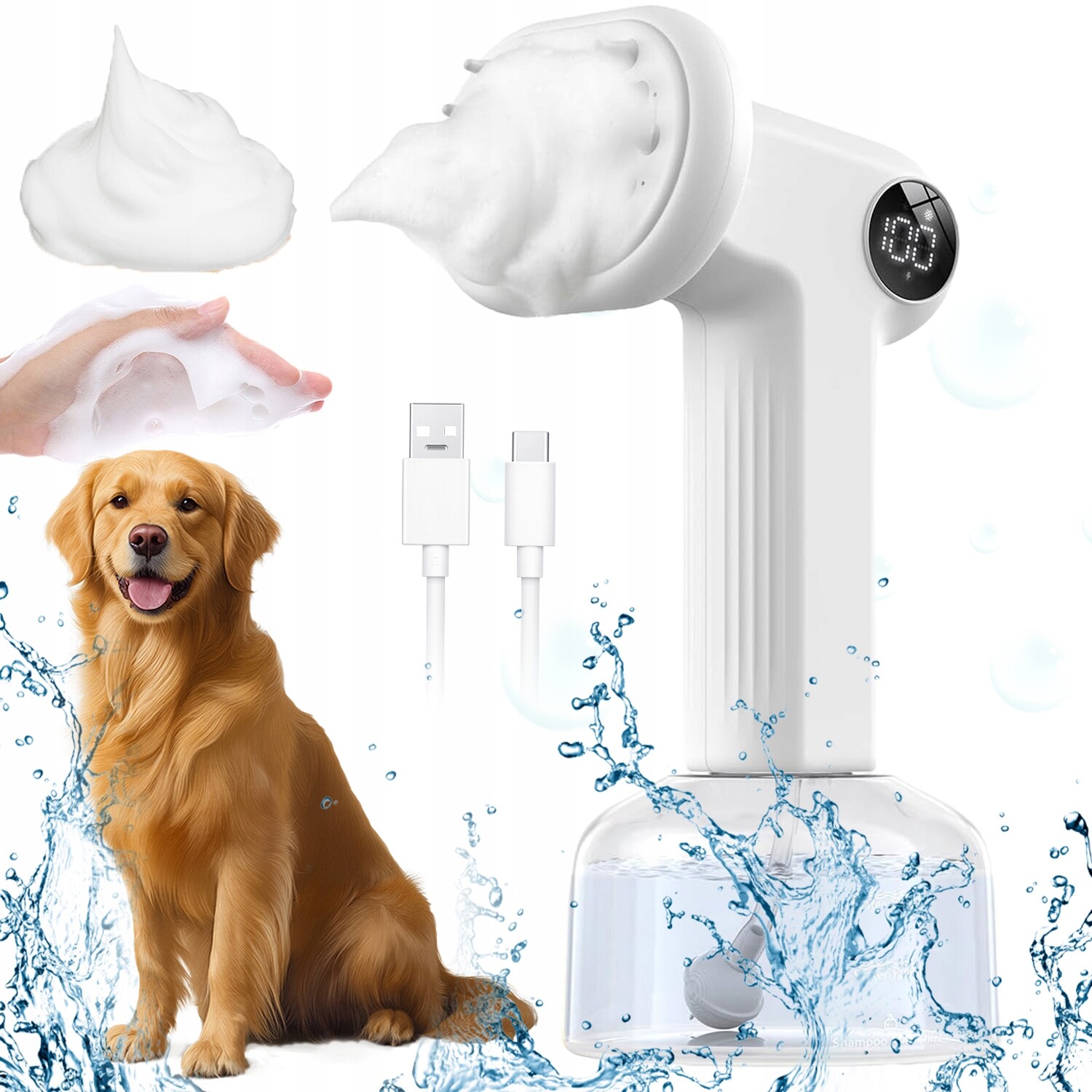 Silikonová Čistička Na Mytí Kočičího Psa S Dávkovačem Na Šampon 300 ML