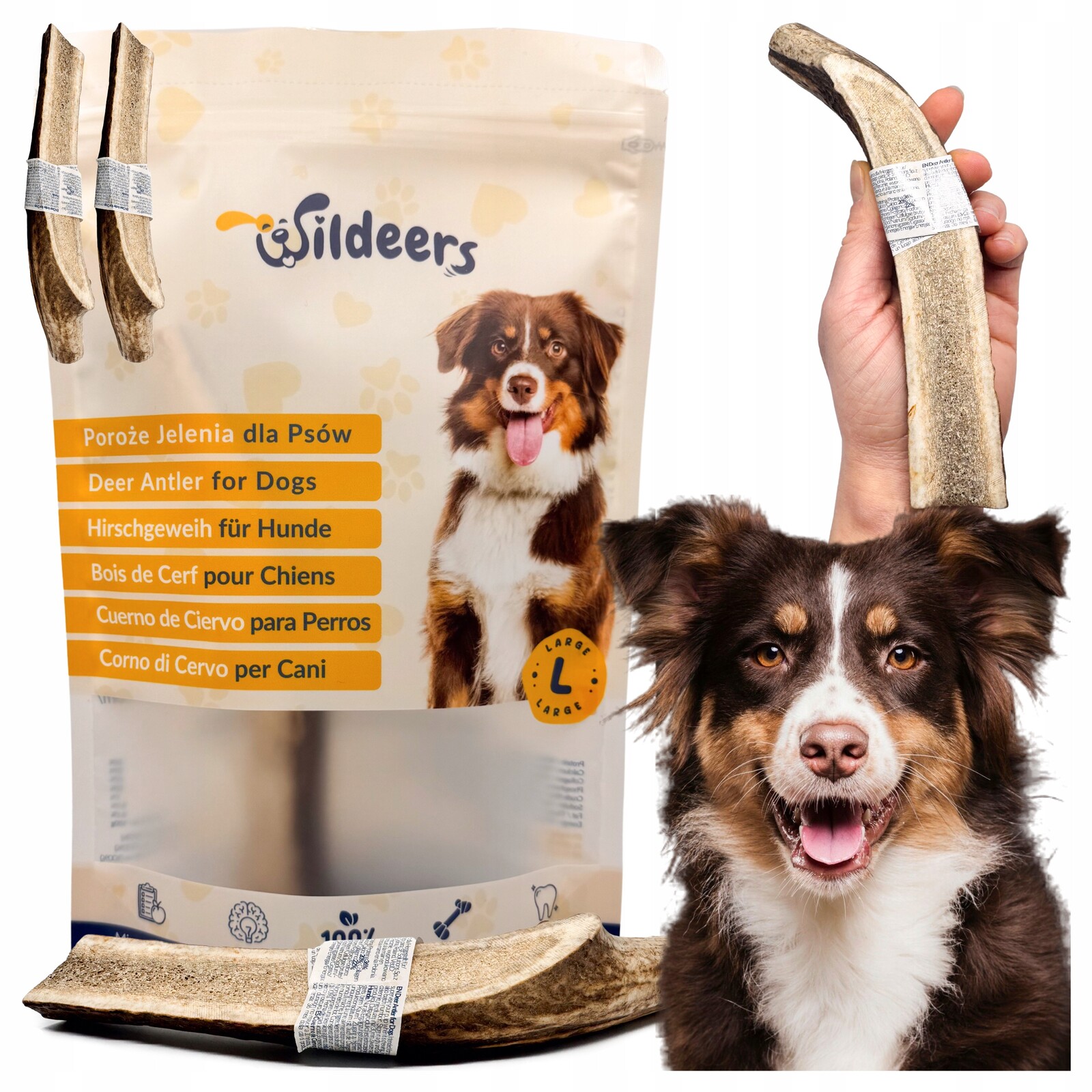 Pochoutky kousátka z paroží pro psy jelení parohy 2 ks velké Zdravé Zuby