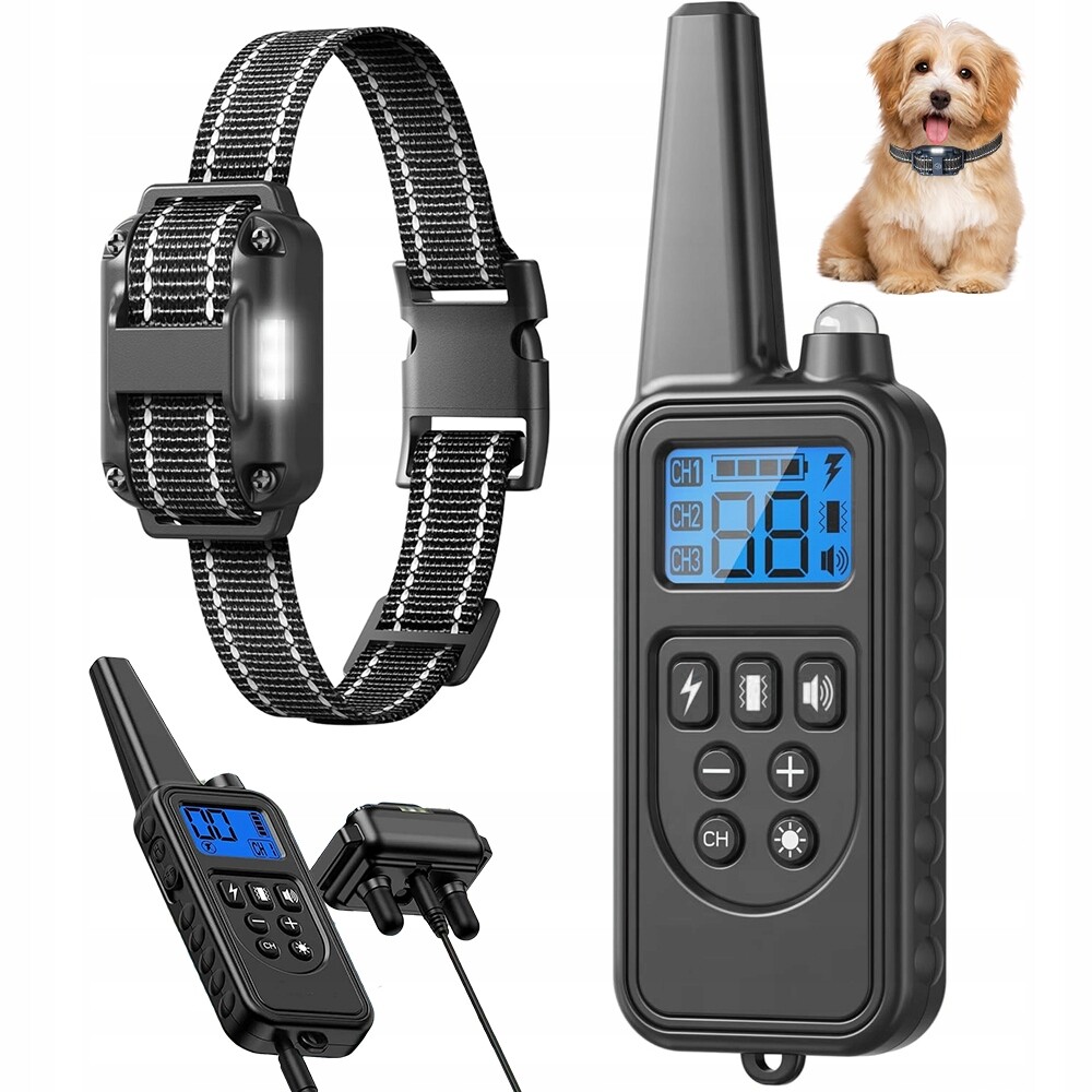 Elektrický Protištěkací Obojek Pro Psa Tréninkový 800M s dálkovým ovládáním Wodoodp
