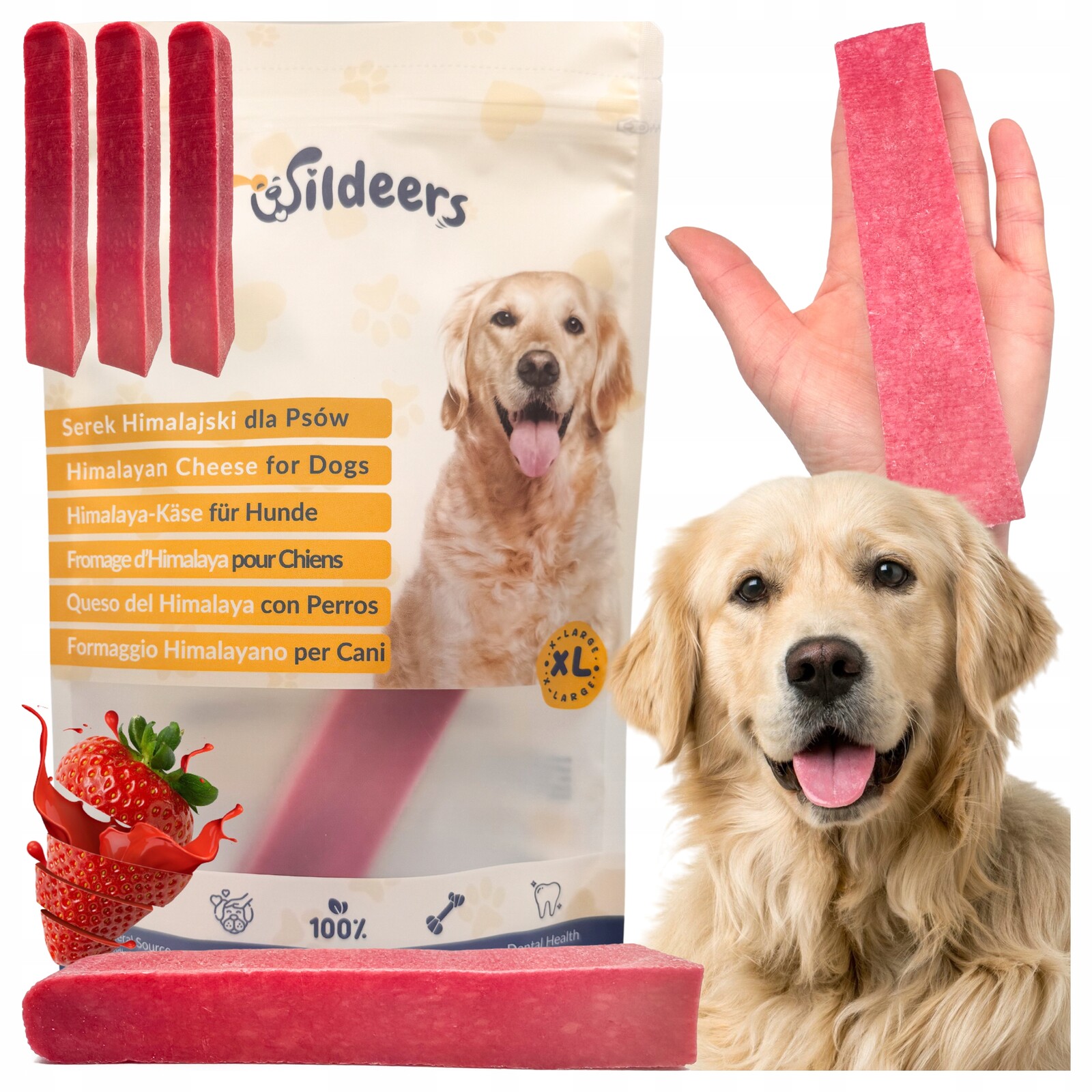 Sada Přírodních Kousátek Z Himalájského Sýra 1x Jahoda 1x Máta XL