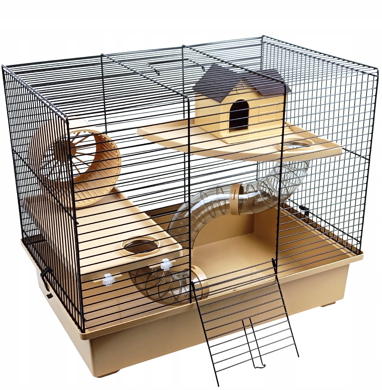 Klec pro křečka, myšku a hlodavce, sada na start, domeček, patra, tunel, toaleta