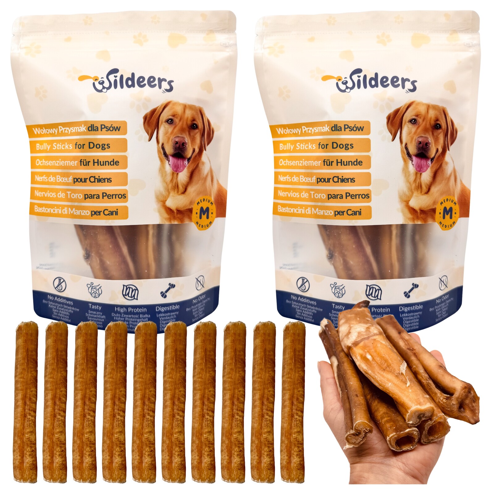 Hovězí Premium Tlustý 10 ks 15 cm Bezpečná Pamlsek kousátko pro psa