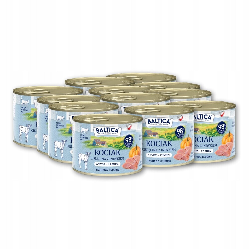 Baltica Chutě regionů Telecí maso s krůtím masem krmivo mokré pro koťata 12x185g