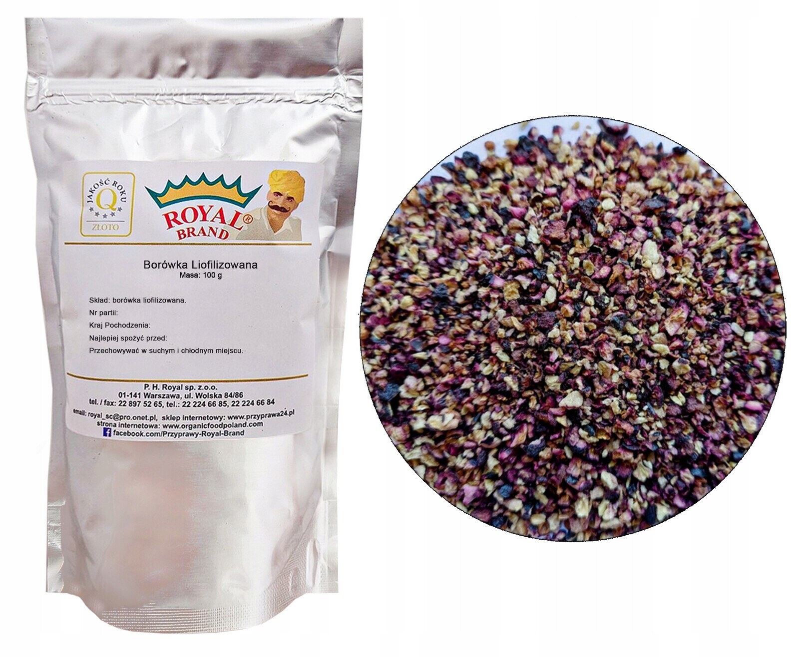 Borůvka Americká Lyofilizovaná Drcené Borůvky Lyofilizované Posypka 100 g