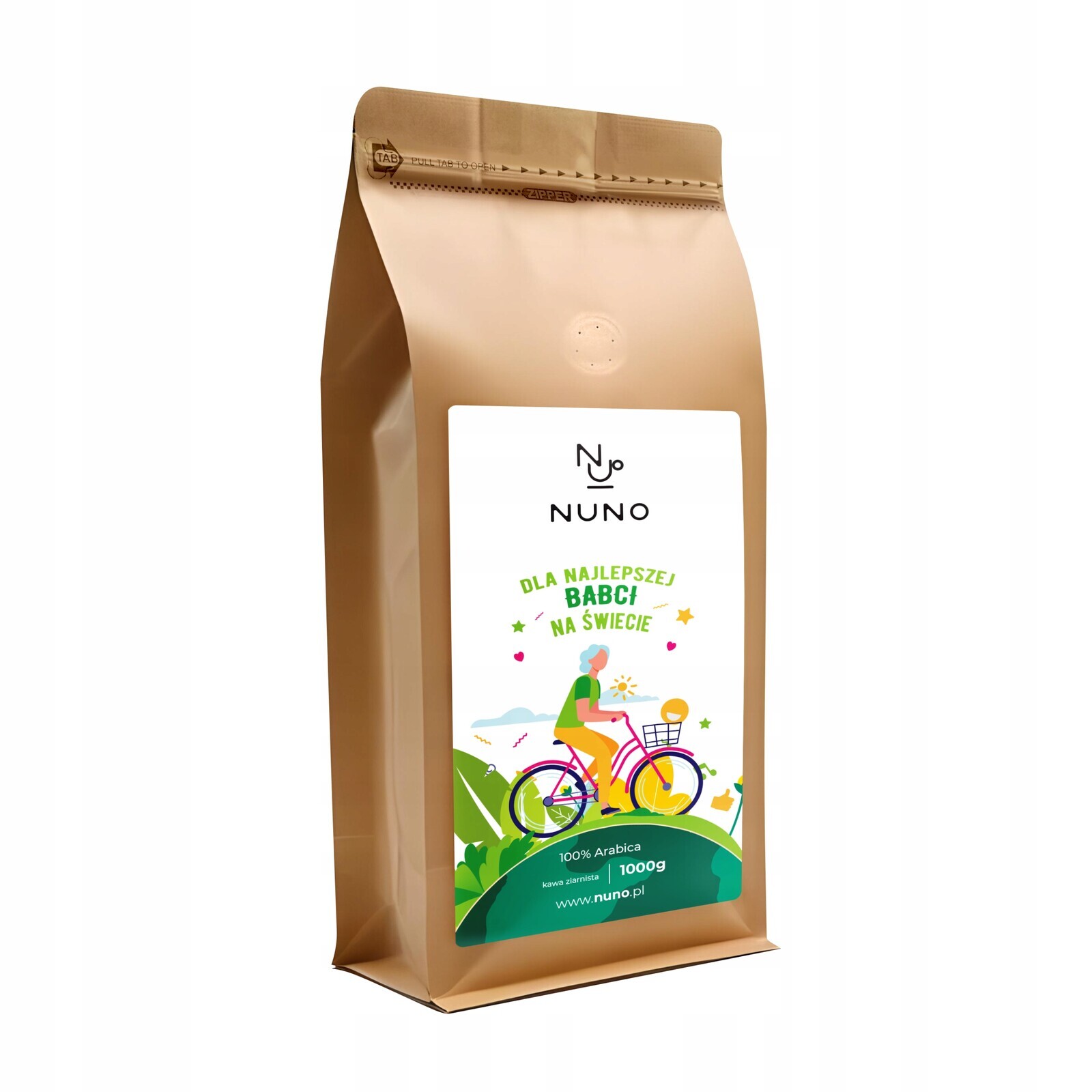 Káva Zrnková 1 kg Čerstvě Pražená 100% Arabica Dárek ke Dni babiček Nuno