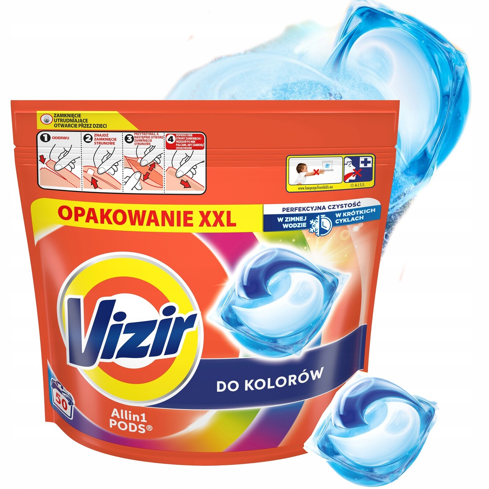 Vizir Kapsle pro barevné oblečení, jemné pro tkaniny, 50 kapslí