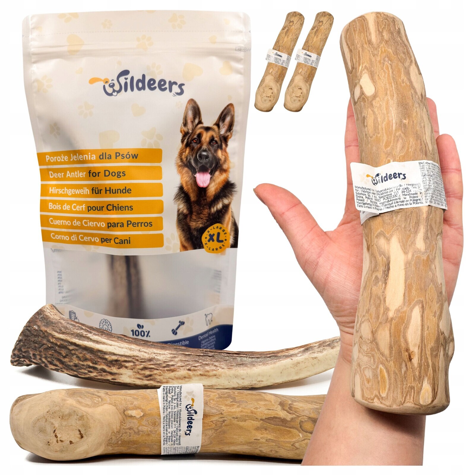 Přírodní Kousátka Pro Psa Klacek Kávovníku 2 x XL a Paroží Jelena Hard 1 x XL