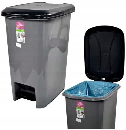 Nádoba na odpadky s pedálem Slim 60 L 490X356X632 MM N Šedá Přenosná