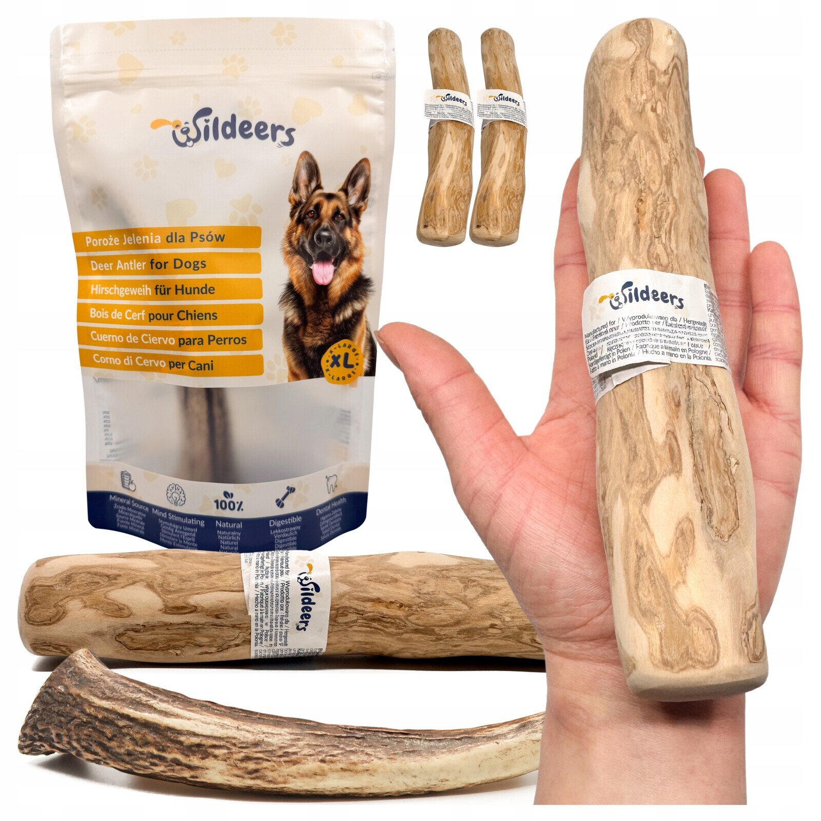 Přírodní Kousátka Pro Psa Klacek Kávovníku 2 x L a Paroží Jelena Hard 1 x XL