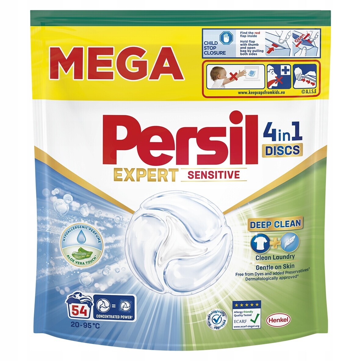 Kapsle na praní Persil Deep Clean Discs 4v1 Expert Sensitive 54 praní