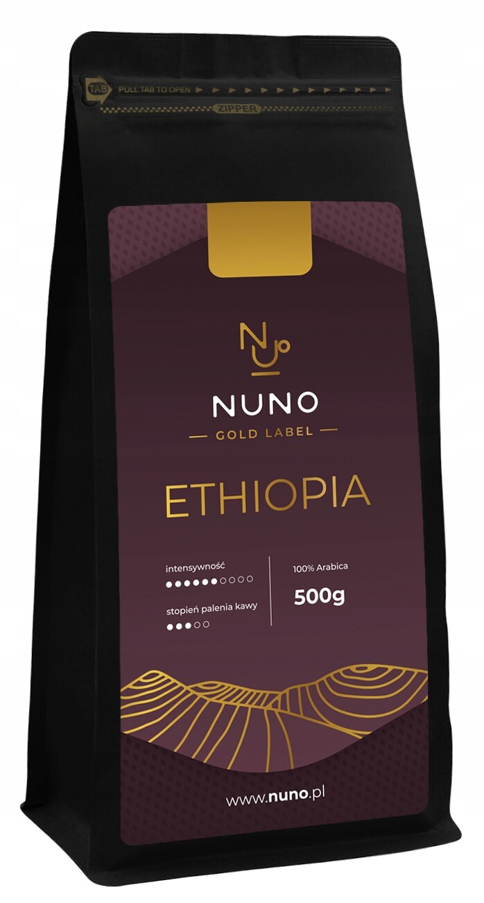 Káva Zrnková Arabica 100% Čerstvě Pražená 72h Kraft Nuno Gold Etiopia 500g