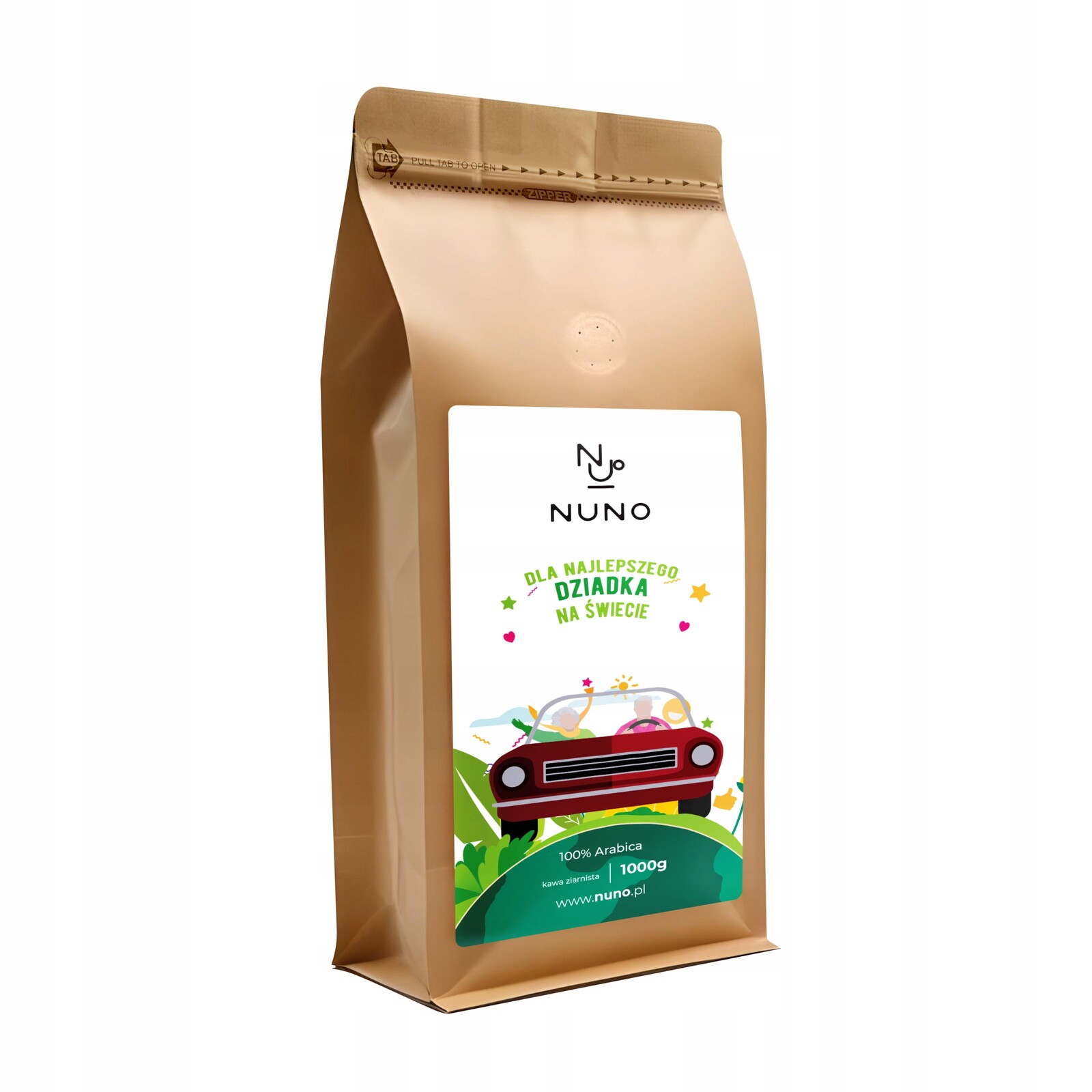 Káva 1 kg Čerstvě Pražená 100% Arabica Dárek ke Dni dědečka Nuno