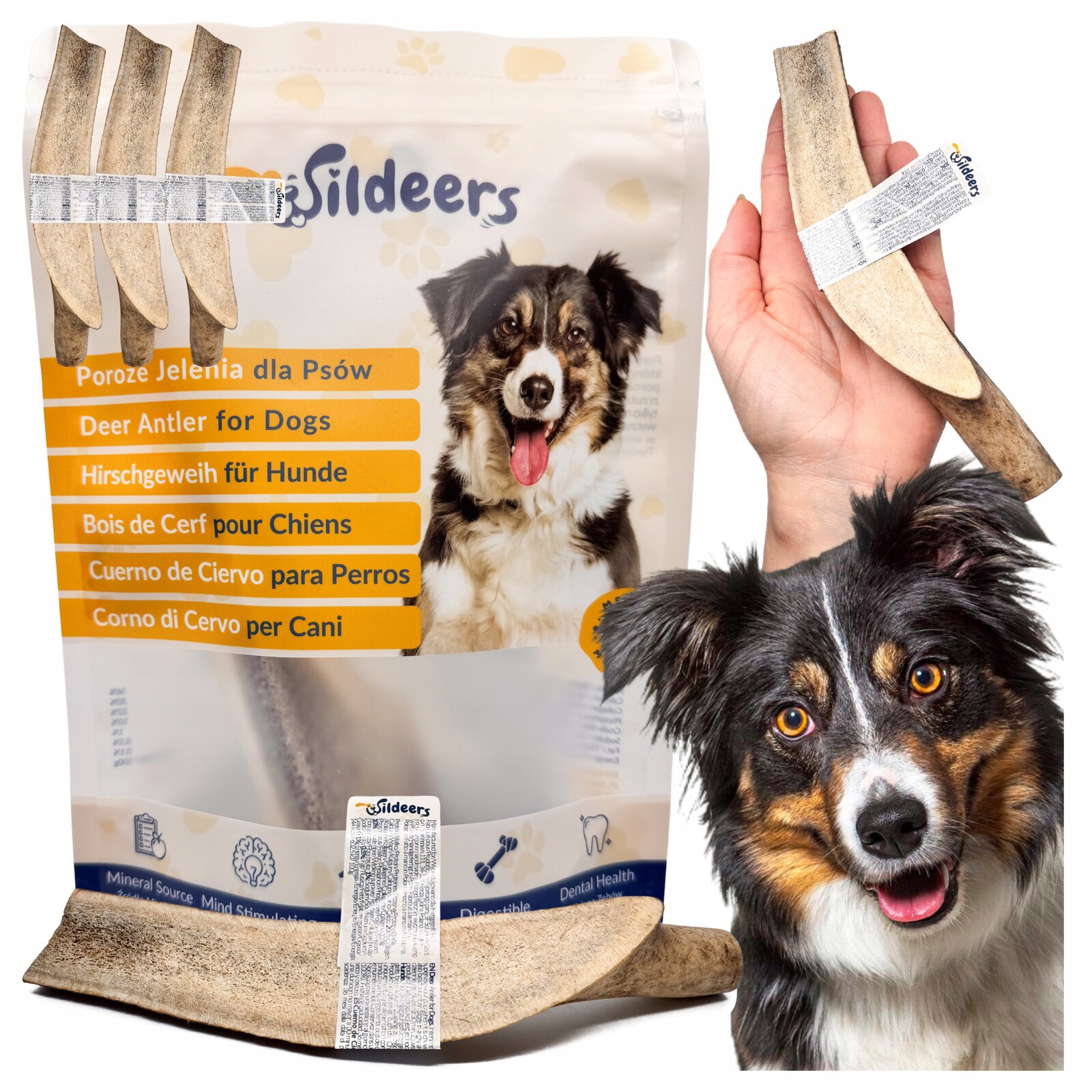 Střední kousátka z jeleního paroží verze Soft Výživná plná Minerálů 3 ks