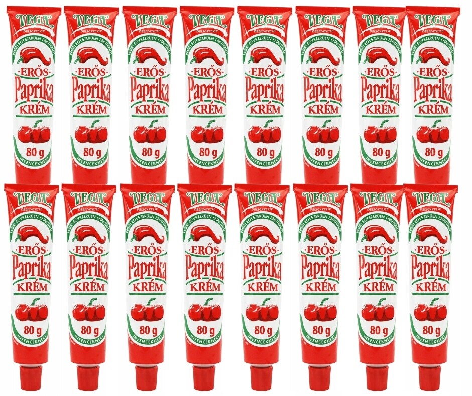 Pikantní papriková pasta Vega 80 g 16 x krém vega Maďarský paprikový krém