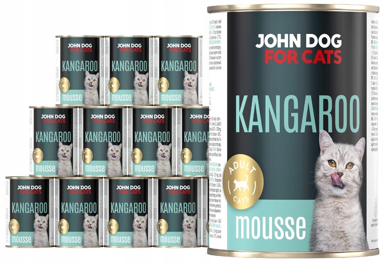 Krmivo mokré pro kočky Kangur John Dog for Cats Adult 12 x 400 g