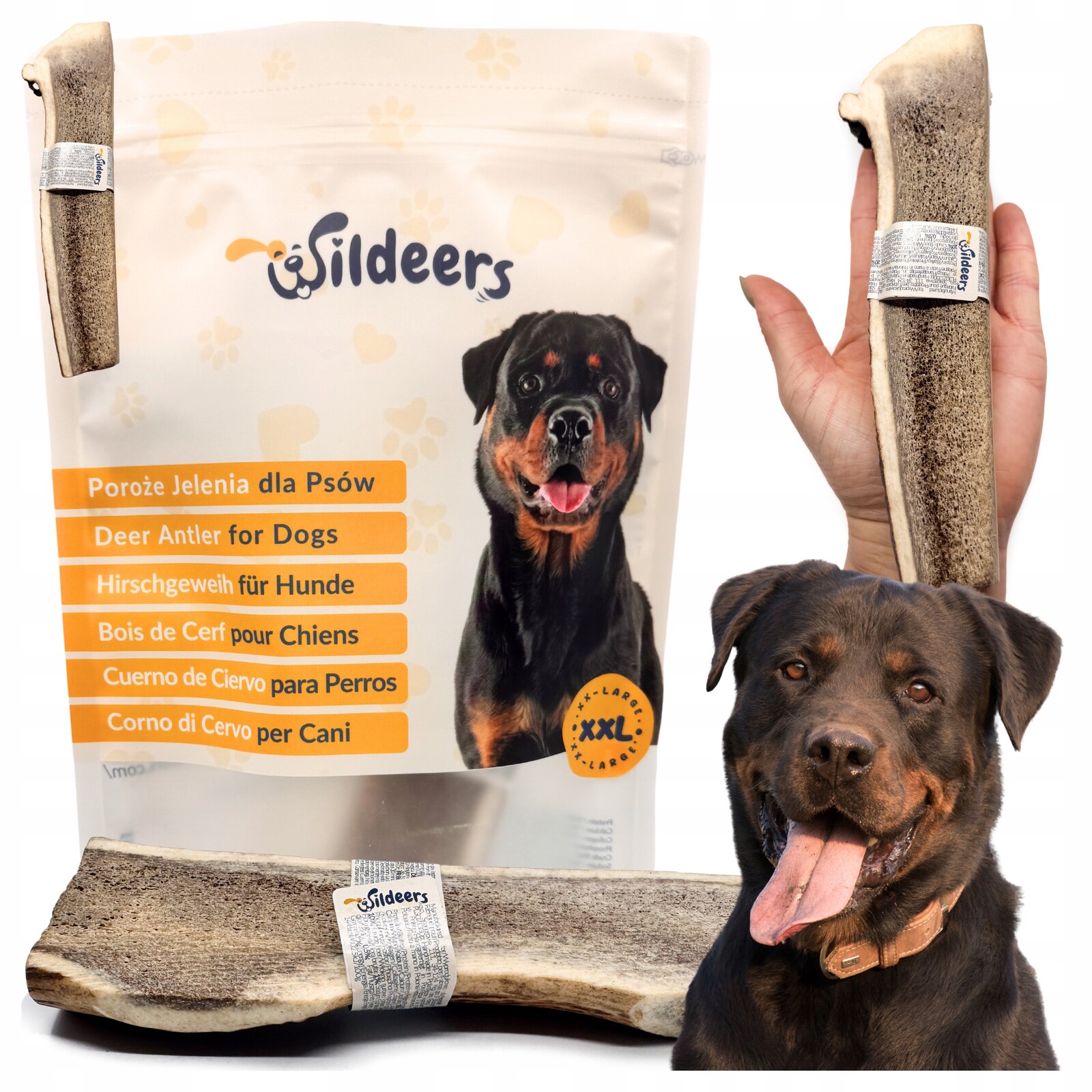 Přírodní Kousátko Pro Psa Z Jeleního Parohu Otevřené Velikost XXL Easy Soft