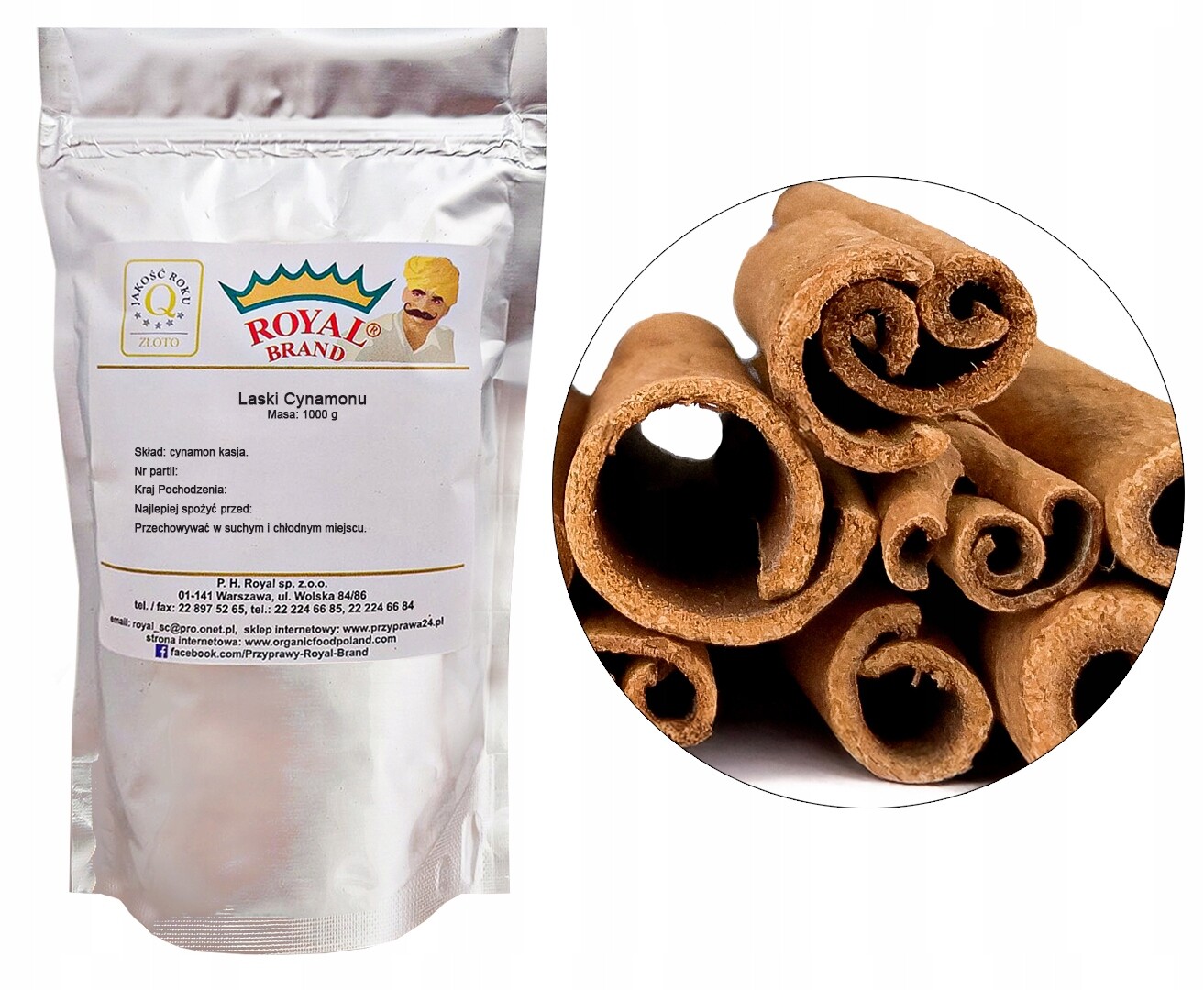 Skořicová Laska 1 kg Sušená skořice laska kvalita Skořicové tyčinky Royal Brand