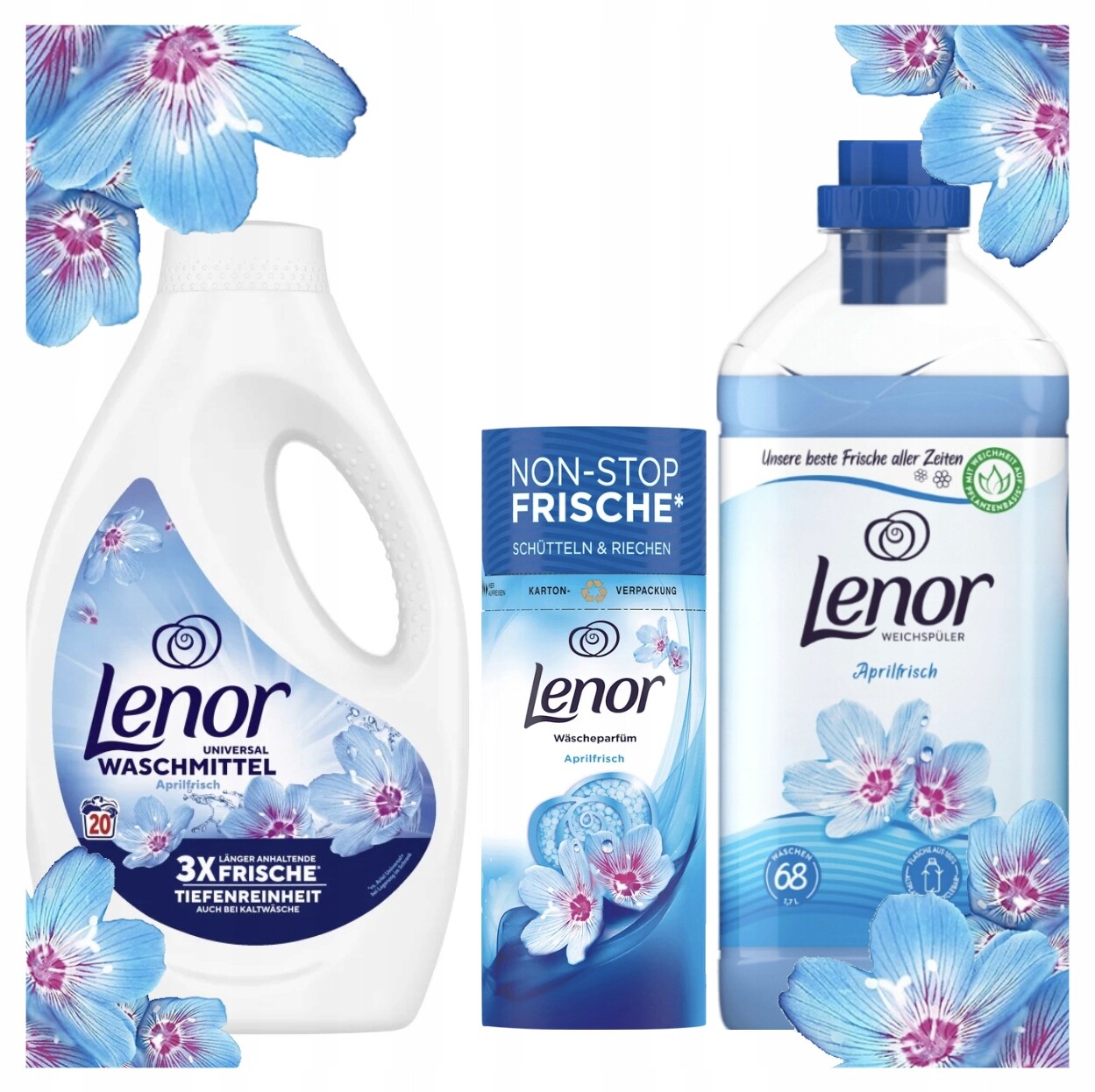 Lenor perličky gel tekutá aviváž sada na praní XL Originální z Německa