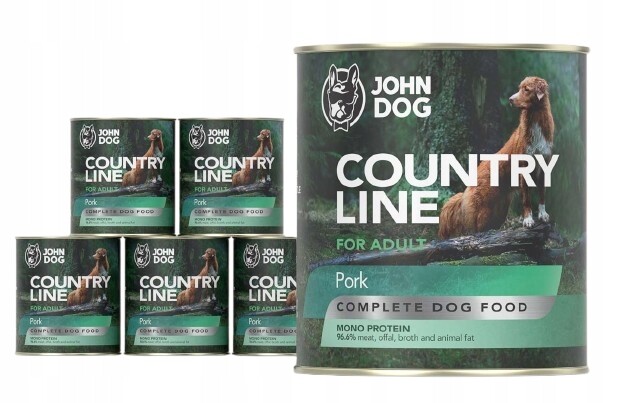 Krmivo pro psy vepřové John Dog Country Line 6 x 800 g