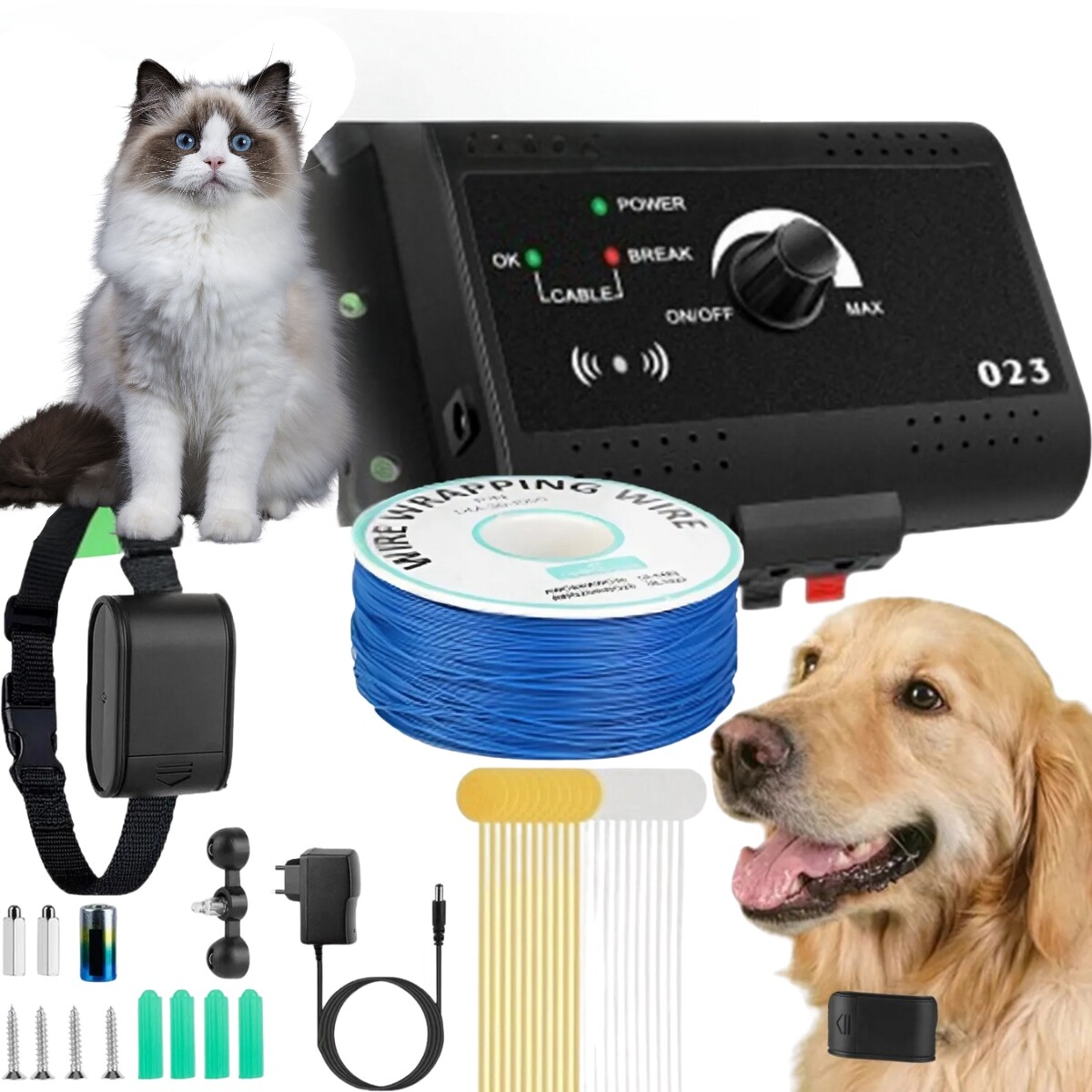 Elektronický Ohradník Pro Psa Pro Kočku Kotec Oplocení Obojek Set