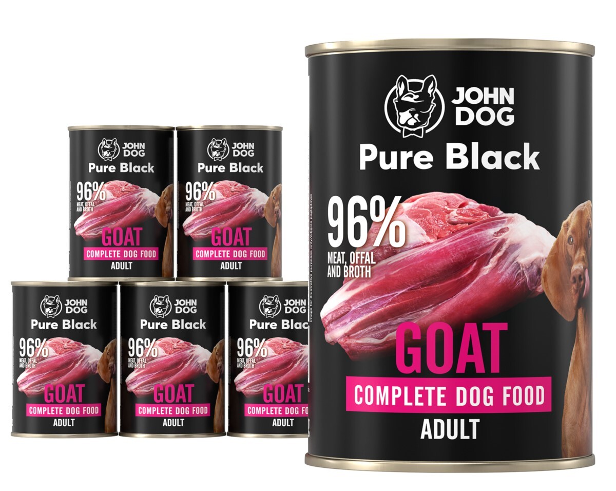 Krmivo pro psy kozina John Dog Pure Black Adult 6 x 400 g